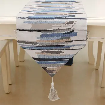 Stripe Printing Table Runner with Tassels Coffee TeaTable Runners 13x71in Blue 425D 
Stripe Printing Table Runner with Tassels Coffee TeaTable Runners 13x71in Blue 425D