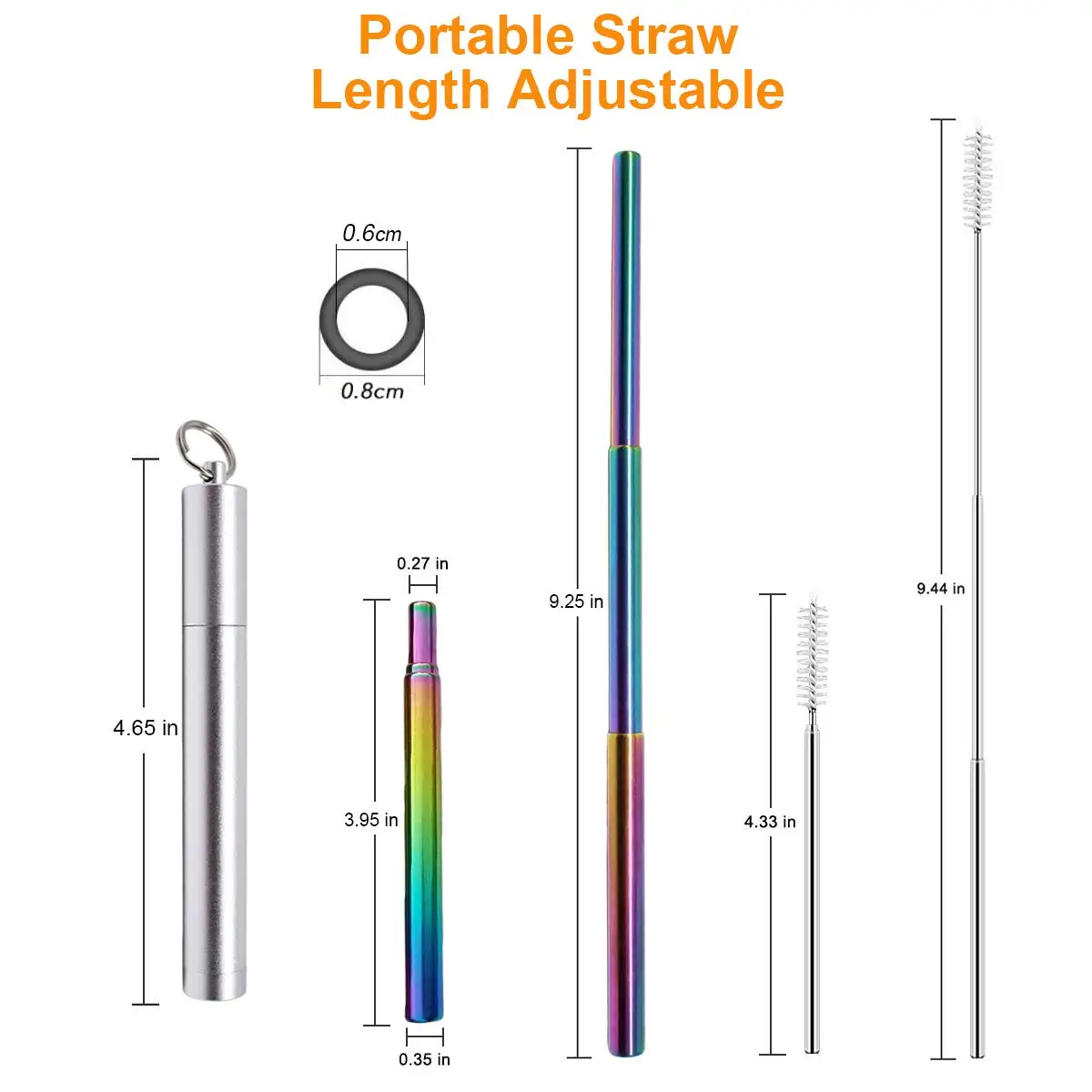 1Pcs Creative Colorful Telescopic Collapsible Straw Reusable Straws with Case Portable Metal Stainless Steel Bubble Tea Straw
1Pcs Creative Colorful Telescopic Collapsible Straw Reusable Straws with Case Portable Metal Stainless Steel Bubble Tea Straw