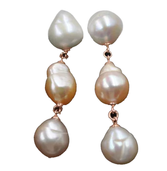 Baroque dangle 11-12mm Mix (natural) real pearl earring rose golden
Baroque dangle 11-12mm Mix (natural) real pearl earring rose golden