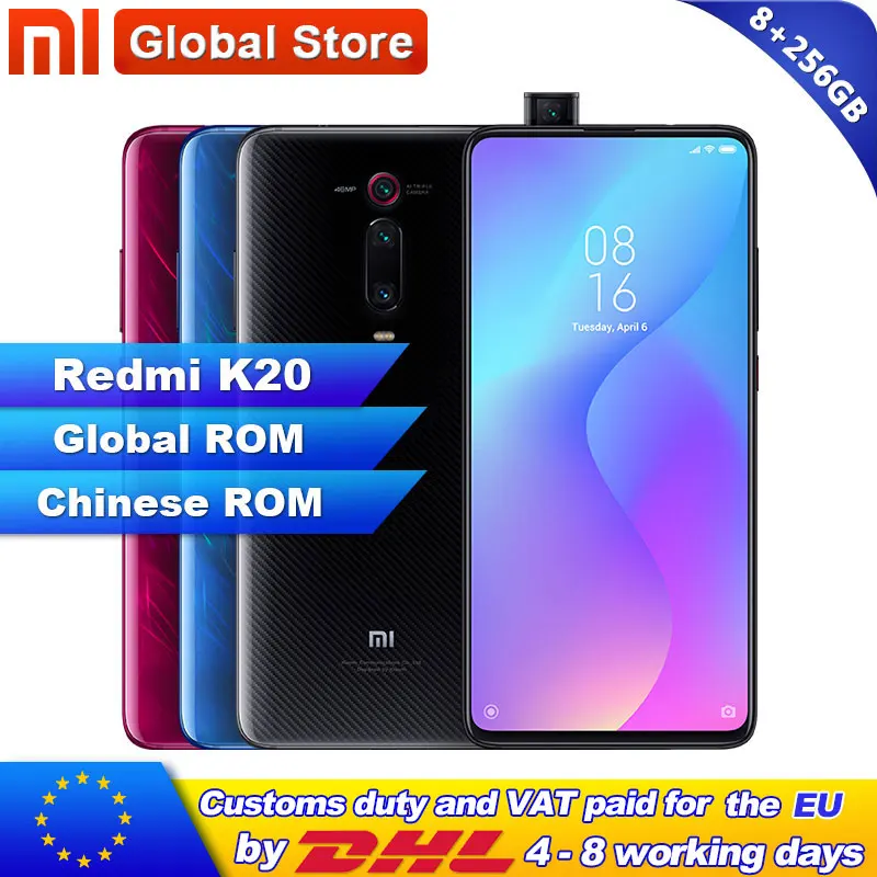 

Global Rom Xiaomi Redmi K20 8GB RAM 256GB Smartphone Snapdragon 730 48MP Rear Camera Pop-up Front Camera 6.39"AMOLED 4000mAh