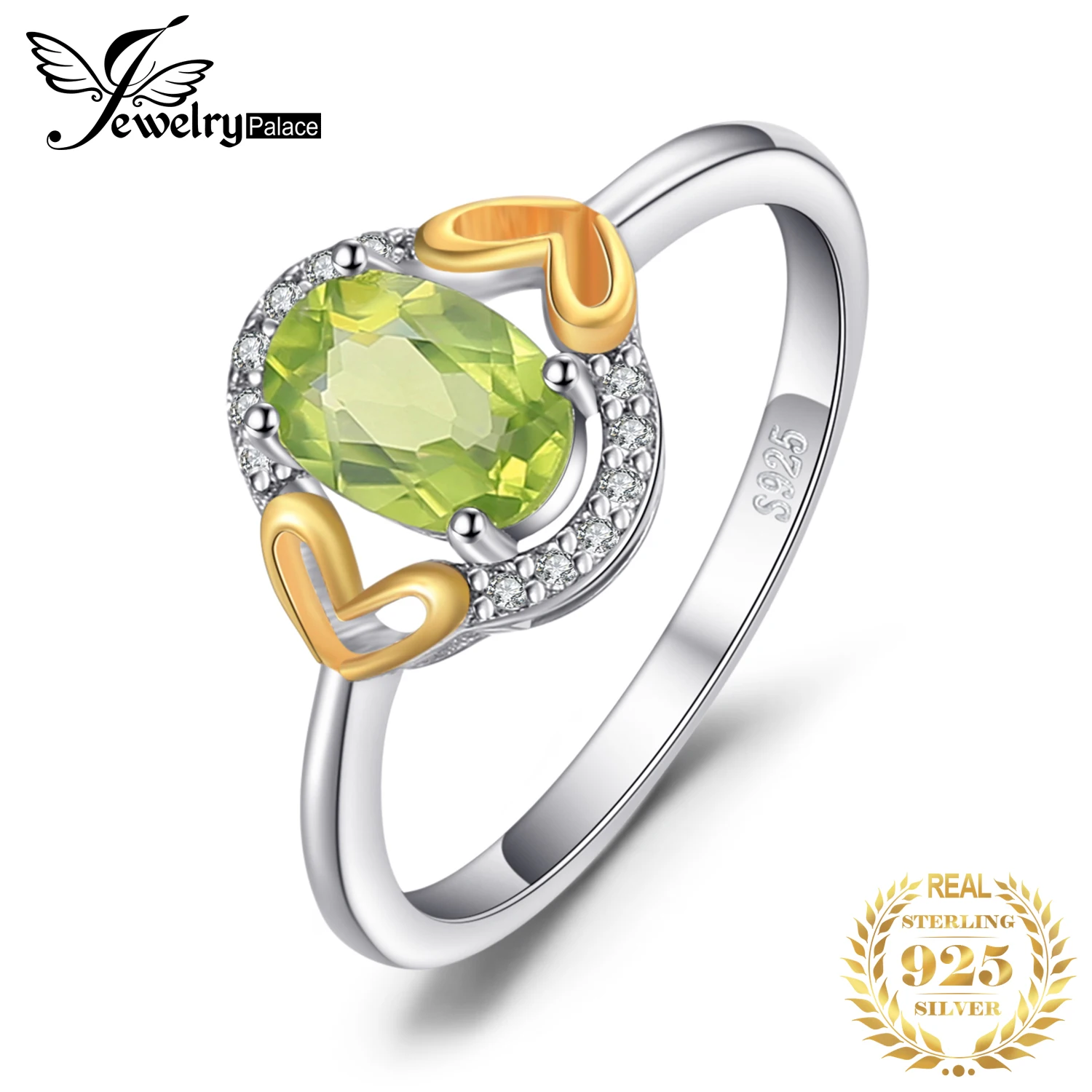 Jewelrypalace Luxry 1.3ct натуральная драгоценный камень хризолит кольцо стерлингового