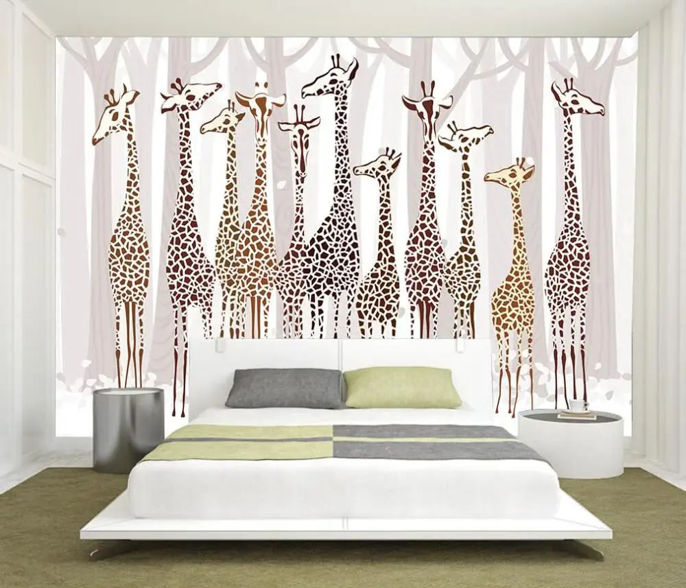 

Custom wallpaper photo home decor living room bedroom giraffe woods background mural tv background 3d wallpaper