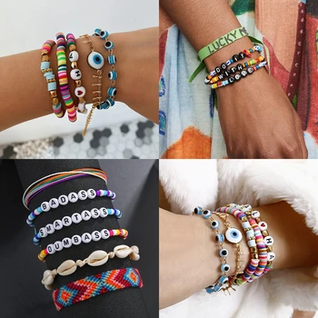 Bohemia Handmade Weave Rope Bracelet for Women Multilayer Eye Shell Letter Beaded Bracelets & Bangles Boho Charm Jewelry
Bohemia Handmade Weave Rope Bracelet for Women Multilayer Eye Shell Letter Beaded Bracelets & Bangles Boho Charm Jewelry