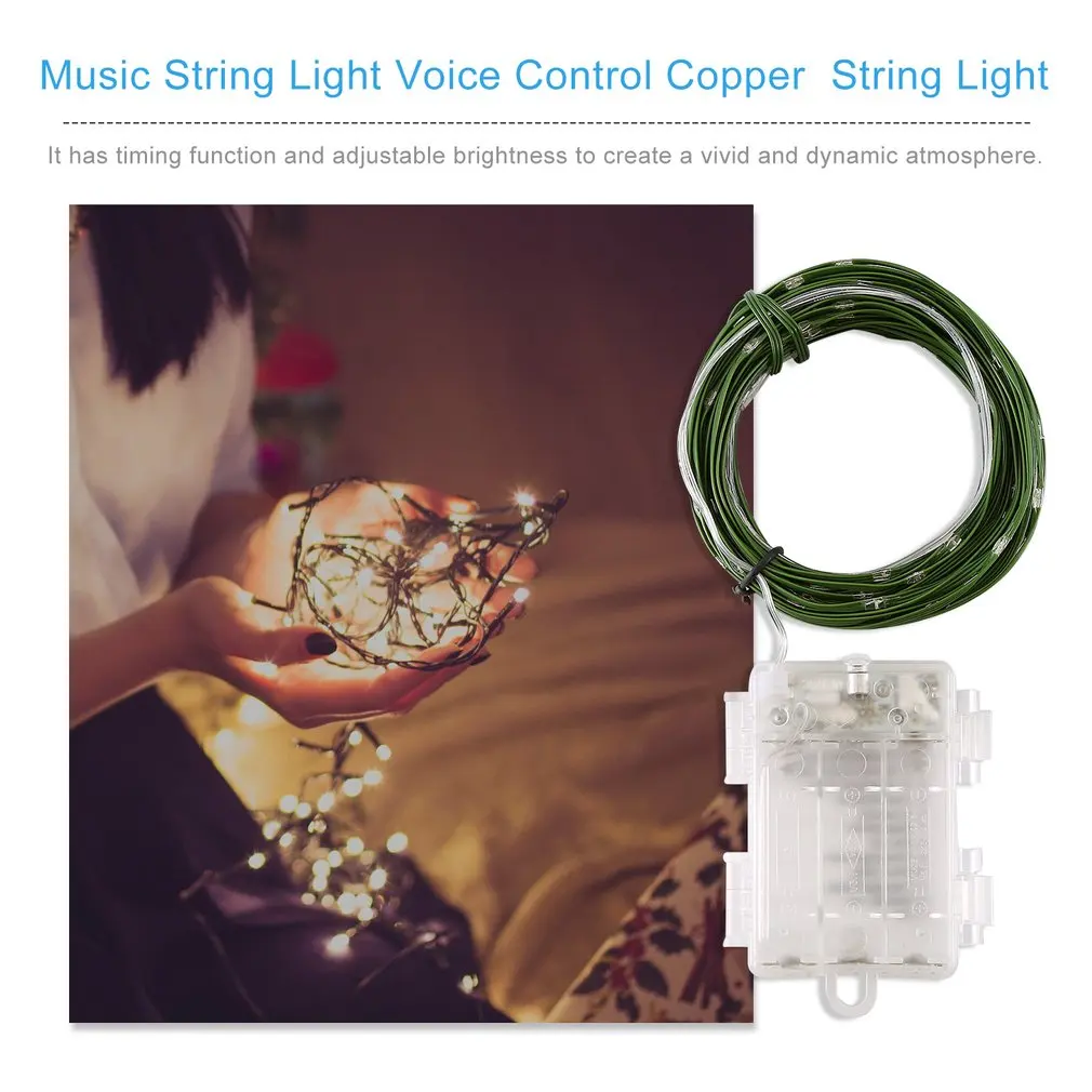 10M 100Led Music String Light Voice Control Copper Wire Multicolor Fairy String Light Holiday Decorative Lamp
10M 100Led Music String Light Voice Control Copper Wire Multicolor Fairy String Light Holiday Decorative Lamp