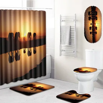 Elephant Shower Curtain Mat Combination Five-Piece Set Toilet Carpet Shower Room Mat Mat
Elephant Shower Curtain Mat Combination Five-Piece Set Toilet Carpet Shower Room Mat Mat
