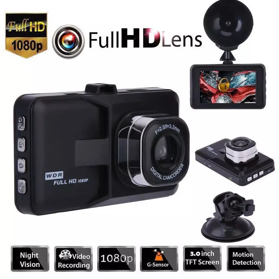 Car Dash DVR Camera Full HD 1080P 3" LCD with G-sensor Night Vision Auto Video Driving Recorder Cam
Car Dash DVR Camera Full HD 1080P 3" LCD with G-sensor Night Vision Auto Video Driving Recorder Cam