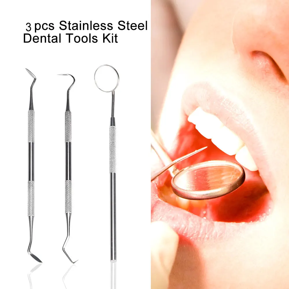 3pcs/Set Stainless Steel Oral Hygiene Tool Dental Tartar Scaler Scraper Plaque Remover Teeth Cleaner Dentist Scaler Instrument
3pcs/Set Stainless Steel Oral Hygiene Tool Dental Tartar Scaler Scraper Plaque Remover Teeth Cleaner Dentist Scaler Instrument