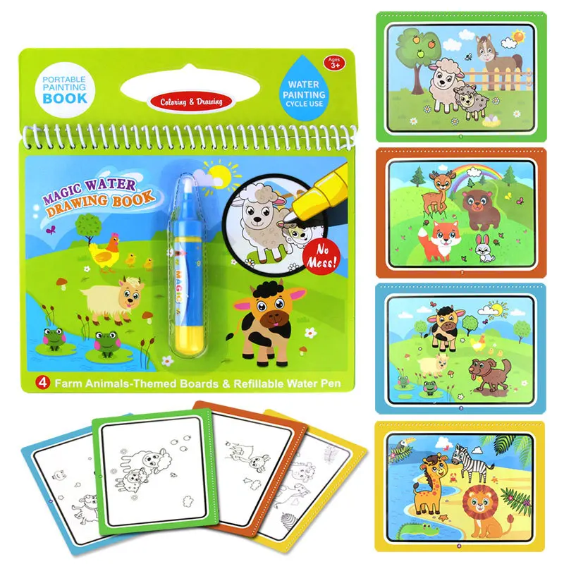 Diy Magic Water Drawing Book Cute Farm Animals Sheep Doodle & Magic Refillable Pen Painting Drawing Board Toys for Kids Gift
Diy Magic Water Drawing Book Cute Farm Animals Sheep Doodle & Magic Refillable Pen Painting Drawing Board Toys for Kids Gift