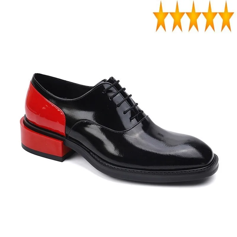 

Кружевные деловые мужские туфли на блочном каблуке, свадебные классические мужские модные разноцветные туфли из натуральной кожи для офиса и работы