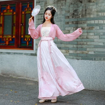 Chinese Style Hanfu Dress Traditional Ancient Costume Folk Dance Performance Wear Hanfu Dynasty Classical Dance Clothes DL4995
Chinese Style Hanfu Dress Traditional Ancient Costume Folk Dance Performance Wear Hanfu Dynasty Classical Dance Clothes DL4995
