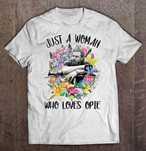 Just A Woman Who Loves Opie Flower Version T-Shirts(China)