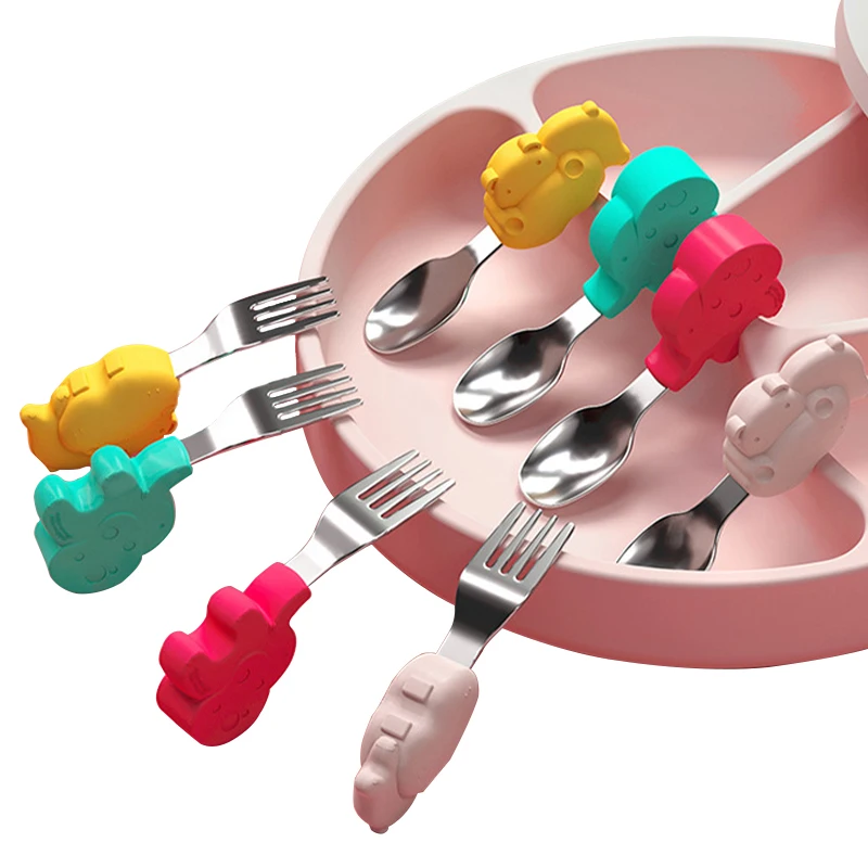 2Pcs/Set Baby Tableware Cute Animal Silicone Handle Stainless Steel Kids Spoon+Fork Durable Non-Slip Infant Training Utensils
2Pcs/Set Baby Tableware Cute Animal Silicone Handle Stainless Steel Kids Spoon+Fork Durable Non-Slip Infant Training Utensils