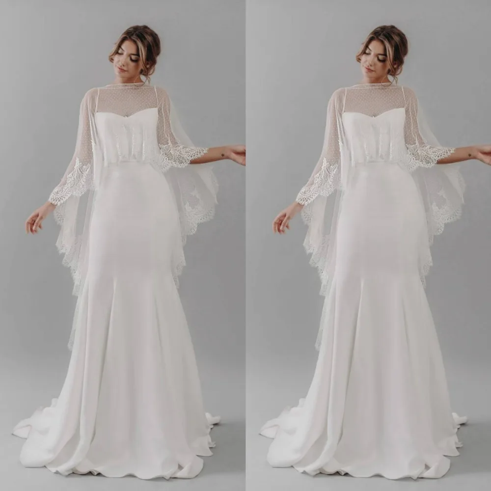 Women's Long Capes for Bridal Wedding Net Lace Bride Wraps for Wedding Dresses Lace Hem
Women's Long Capes for Bridal Wedding Net Lace Bride Wraps for Wedding Dresses Lace Hem