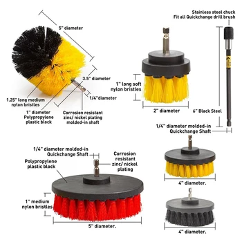 

15PCS Drill Brush Attachment Set Brush&Scouring Pads&Scrub Sponge Power Scrubber Combo Scrub Tub Cleaning Kit