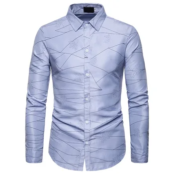2020 Autumn New Arrival Men's Line Pattern Printing Casual Shirt Plus Size Long-sleeved Shirt European Blue Shirt Free Shipping
2020 Autumn New Arrival Men's Line Pattern Printing Casual Shirt Plus Size Long-sleeved Shirt European Blue Shirt Free Shipping