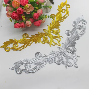 Iron On Embroidered Flower Patches Gold Embroidered Fabric Applique 3D Floral Trims 37*10cm
Iron On Embroidered Flower Patches Gold Embroidered Fabric Applique 3D Floral Trims 37*10cm
