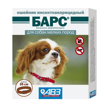 AGROVETZASCHITA BARS - collar for smaller breeds of dogs against ticks, fleas, lice and tongs (length 35 cm) AVZ
AGROVETZASCHITA BARS - collar for smaller breeds of dogs against ticks, fleas, lice and tongs (length 35 cm) AVZ