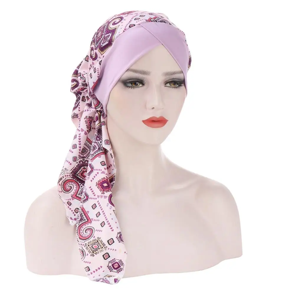 2020 Women Forehead Cross Turban Caps Muslim Long Tail Printed Headscarf Bonnet Stretchy Headband Turbans Ready to Wear Hijabs
2020 Women Forehead Cross Turban Caps Muslim Long Tail Printed Headscarf Bonnet Stretchy Headband Turbans Ready to Wear Hijabs