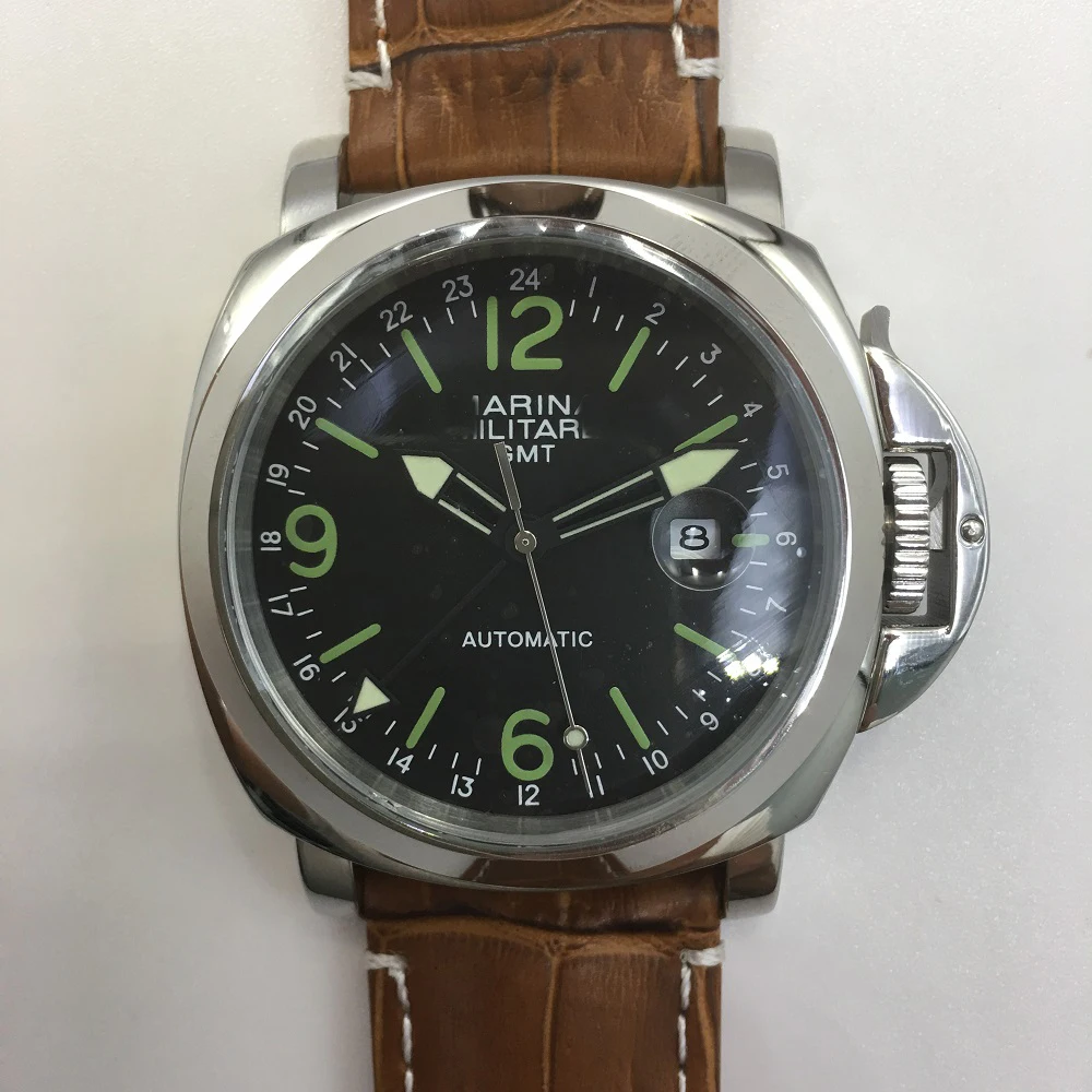 watch men 44mm GMT Automatic Movement Stainless Steel Polished Men's Watch High Quality Leather Strap P-44-8
watch men 44mm GMT Automatic Movement Stainless Steel Polished Men's Watch High Quality Leather Strap P-44-8