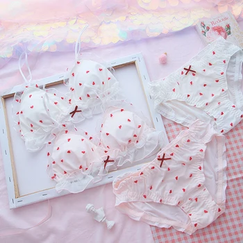 Sweetheart soda Japanese Teenage heart Spring and summer Thin section Underwear set No rims Soft sister Bra
Sweetheart soda Japanese Teenage heart Spring and summer Thin section Underwear set No rims Soft sister Bra