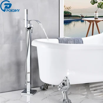POIQIHY Chrome Brass Floor Mount Bathroom Waterfall Tub Faucet Tub Filler Bath Mixer Tap Handheld Shower Bath Shower Set
POIQIHY Chrome Brass Floor Mount Bathroom Waterfall Tub Faucet Tub Filler Bath Mixer Tap Handheld Shower Bath Shower Set