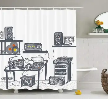 Modern Recording Studio with Music Devices Turntable Records Speakers Digital Illustration Cadet Blue Polyester Fabric Shower
Modern Recording Studio with Music Devices Turntable Records Speakers Digital Illustration Cadet Blue Polyester Fabric Shower