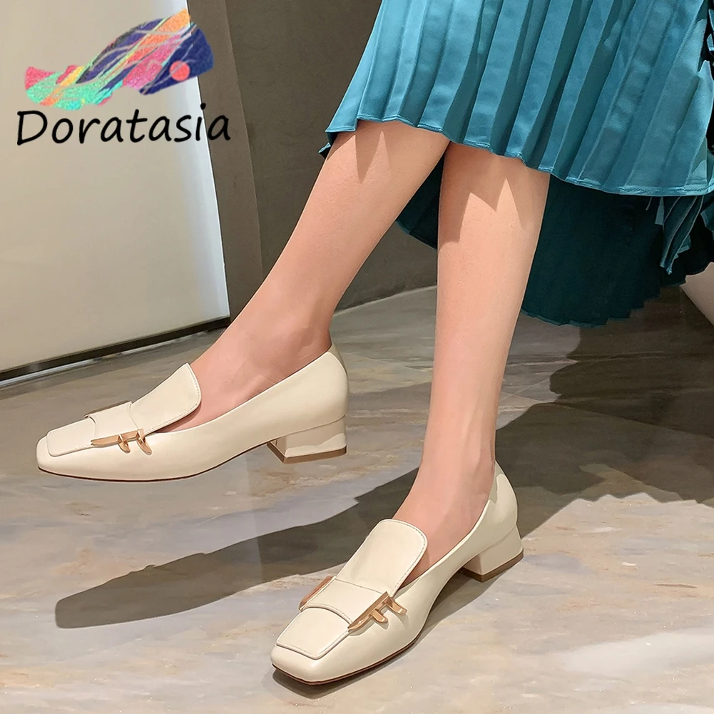 DORATASIA Genuine Leather Ladies Spring Pumps Square Toe Metal Slip On Shallow Pumps Women Square Heel Office Shoes Woman
DORATASIA Genuine Leather Ladies Spring Pumps Square Toe Metal Slip On Shallow Pumps Women Square Heel Office Shoes Woman