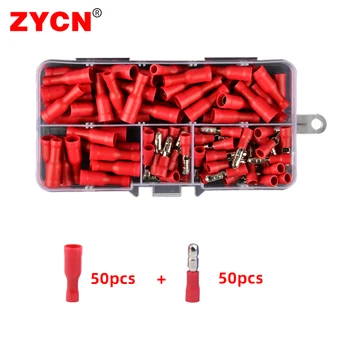100pcs 50pairs Male Female Bullet Connector Insulating Joint Crimp Terminals Audio Wiring Cable Eletric Plug Adapter FRD MPD 4.9
100pcs 50pairs Male Female Bullet Connector Insulating Joint Crimp Terminals Audio Wiring Cable Eletric Plug Adapter FRD MPD 4.9
