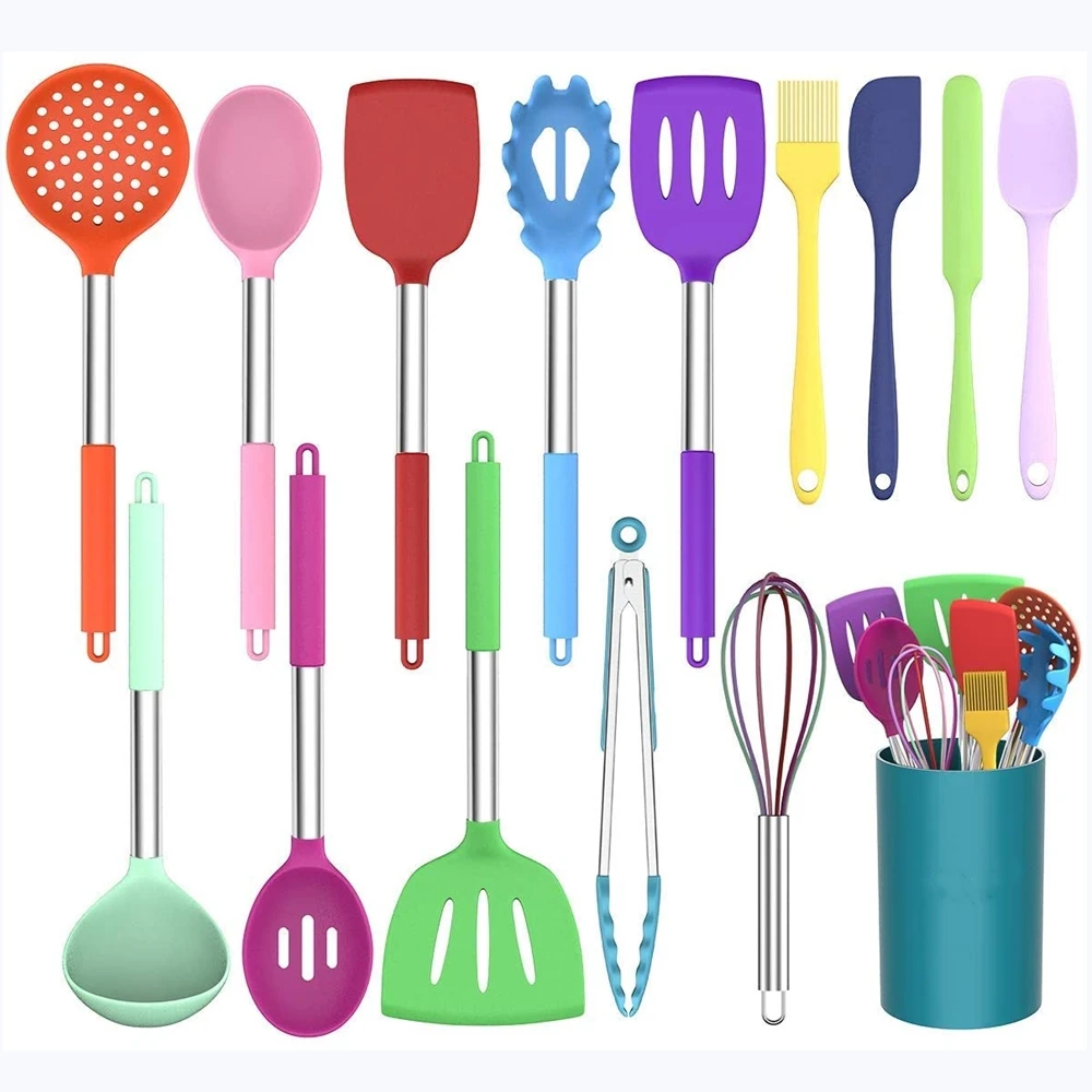 15PCS Silicone Kitchen Cooking Utensil Set Non-stick Stainless Steel Handle Kitchenware Cookware Tools Set Spatula Shovel Spoon
15PCS Silicone Kitchen Cooking Utensil Set Non-stick Stainless Steel Handle Kitchenware Cookware Tools Set Spatula Shovel Spoon