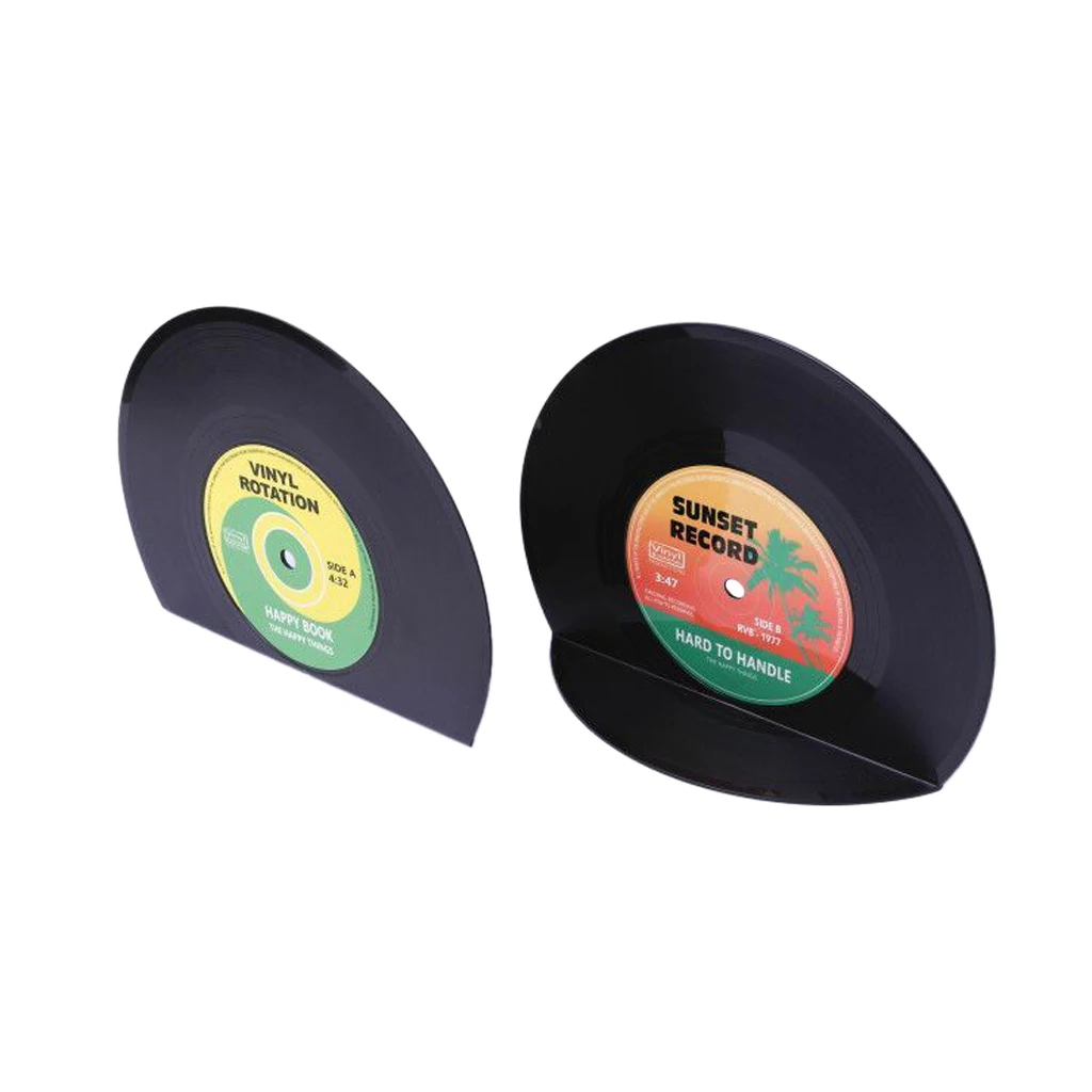 Vintage Vinyl Record Bookends ABS Plastic Book Ends DIY Home Decoration Gift Vintage Vinyl Record Bookends ABS Plastic Book Ends DIY Home Decoration Gift
