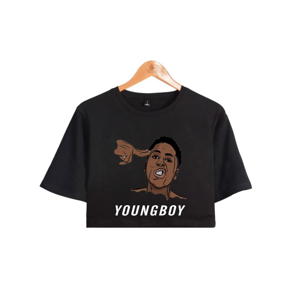 Топы Rapper YoungBoy с принтом никогда больше не сломался женские топы коротким рукавом