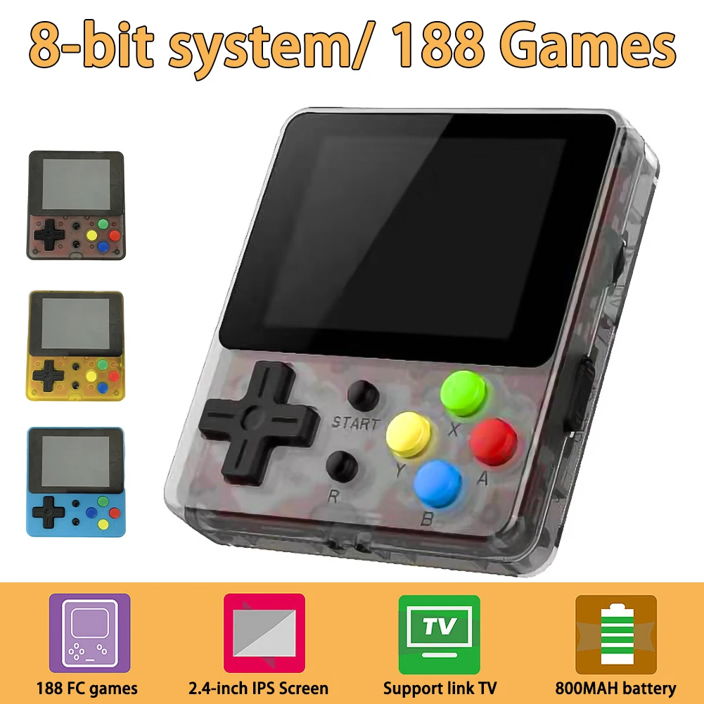 2.4 Inch HD Screen 188 Classic Retro handheld video game console portable game console Mini handheld player for adult kid gift
2.4 Inch HD Screen 188 Classic Retro handheld video game console portable game console Mini handheld player for adult kid gift