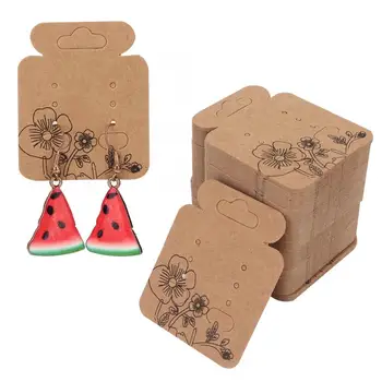 5.2 x 4.5cm Vintage 100pcs Flower Pattern Earring Packing Card Ear Stud Display Card Jewellery Accessory Brown Jewellery Display
5.2 x 4.5cm Vintage 100pcs Flower Pattern Earring Packing Card Ear Stud Display Card Jewellery Accessory Brown Jewellery Display