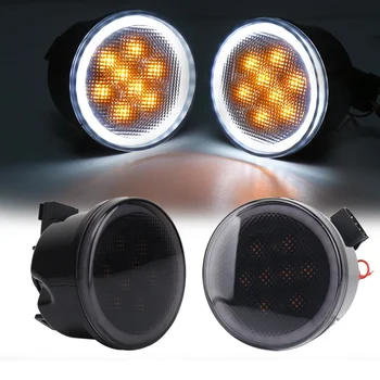 Smoke Lens Front LED Turn Signal Light Assembly with White Halo DRL for 2007-2011 2012 2013 2014 2015 2016 2017 Jeep Wrangler JK
Smoke Lens Front LED Turn Signal Light Assembly with White Halo DRL for 2007-2011 2012 2013 2014 2015 2016 2017 Jeep Wrangler JK