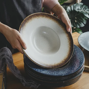 Japanese Art Retro Ceramic Western Food Steak Straw Hat Plate Commercial Tableware Home Kitchen Round Sushi Salad Dessert Plate
Japanese Art Retro Ceramic Western Food Steak Straw Hat Plate Commercial Tableware Home Kitchen Round Sushi Salad Dessert Plate