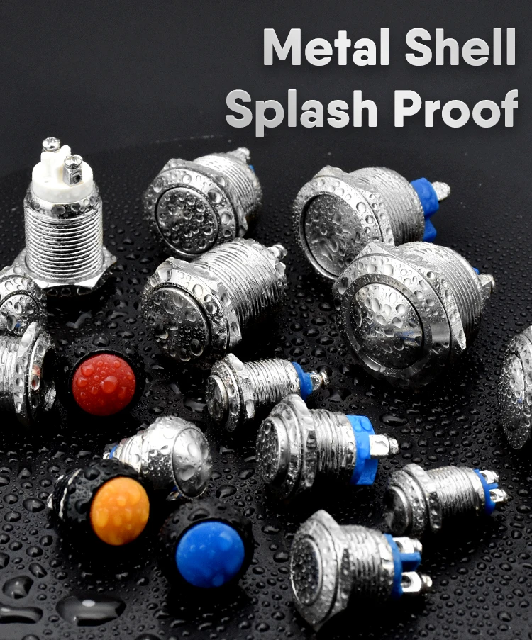Description Picture 6 of item12mm 16mm 19mm 22mm Panel Hole Metal Push Button Switch Power Flat/High/Ball Head Momentary/Locking Screw Pin NO/NC Car Doorbell