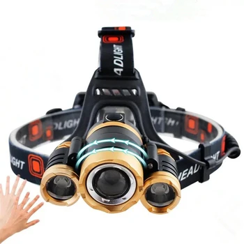 LED Headlights T6 Three Heads Strong Light Induction Flashlight Torch Sensor Rechargeable Headlights Fishing Camping Headlights
LED Headlights T6 Three Heads Strong Light Induction Flashlight Torch Sensor Rechargeable Headlights Fishing Camping Headlights