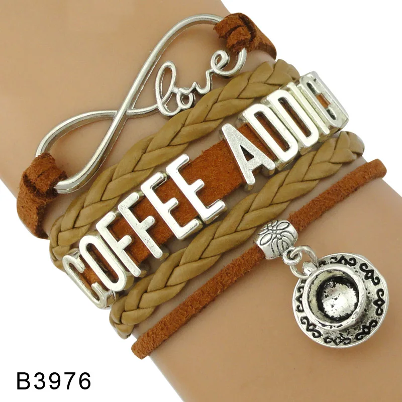 Infinity Love Steeped Tea Coffee Addict Bracelets Cup Beer Bottle Wine Lovers Glass Life Style Wrap Bracelets for Women
Infinity Love Steeped Tea Coffee Addict Bracelets Cup Beer Bottle Wine Lovers Glass Life Style Wrap Bracelets for Women