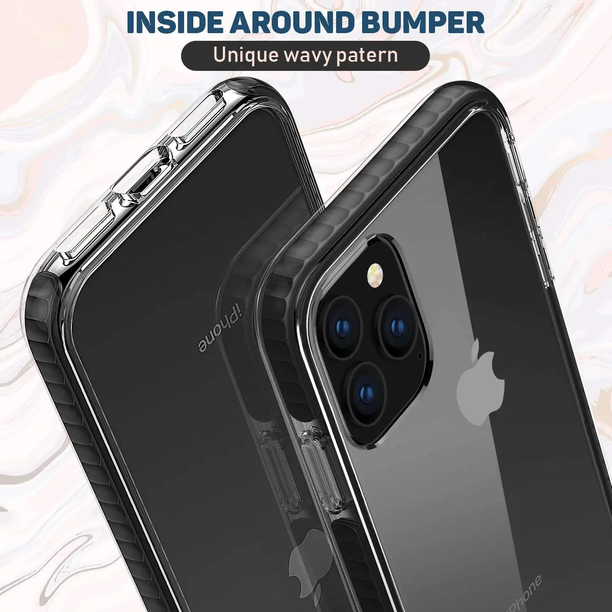 Для iPhone 11 Pro Max чехол прозрачный тонкий Кристальный противоударный бампер для
