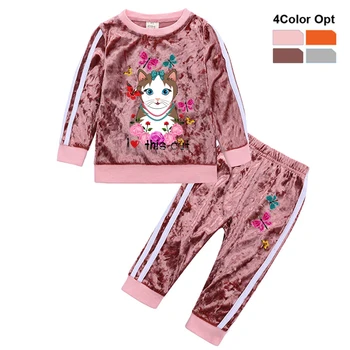 Women Girls Tracksuit Toddler Kids Baby Velvet Jacket Top Sweater Pants Trousers Outfits Clothes Stripes Children Flowers Cat
Women Girls Tracksuit Toddler Kids Baby Velvet Jacket Top Sweater Pants Trousers Outfits Clothes Stripes Children Flowers Cat