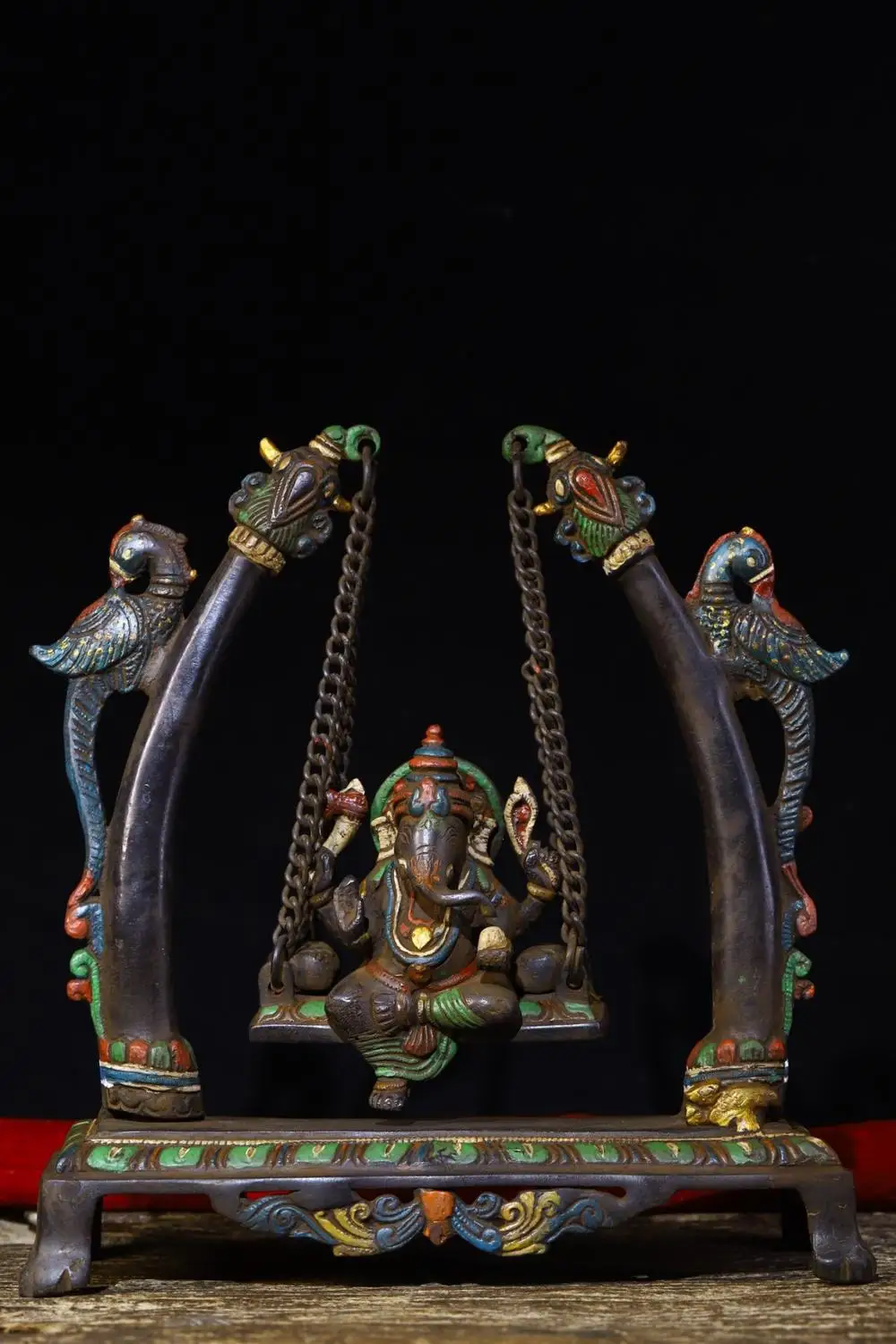 10"Tibetan Temple Collection Old Bronze Painted Ganesha Buddha Elephant Trunk God of Wealth Pinayaka Virtuous Worship Hall
10"Tibetan Temple Collection Old Bronze Painted Ganesha Buddha Elephant Trunk God of Wealth Pinayaka Virtuous Worship Hall