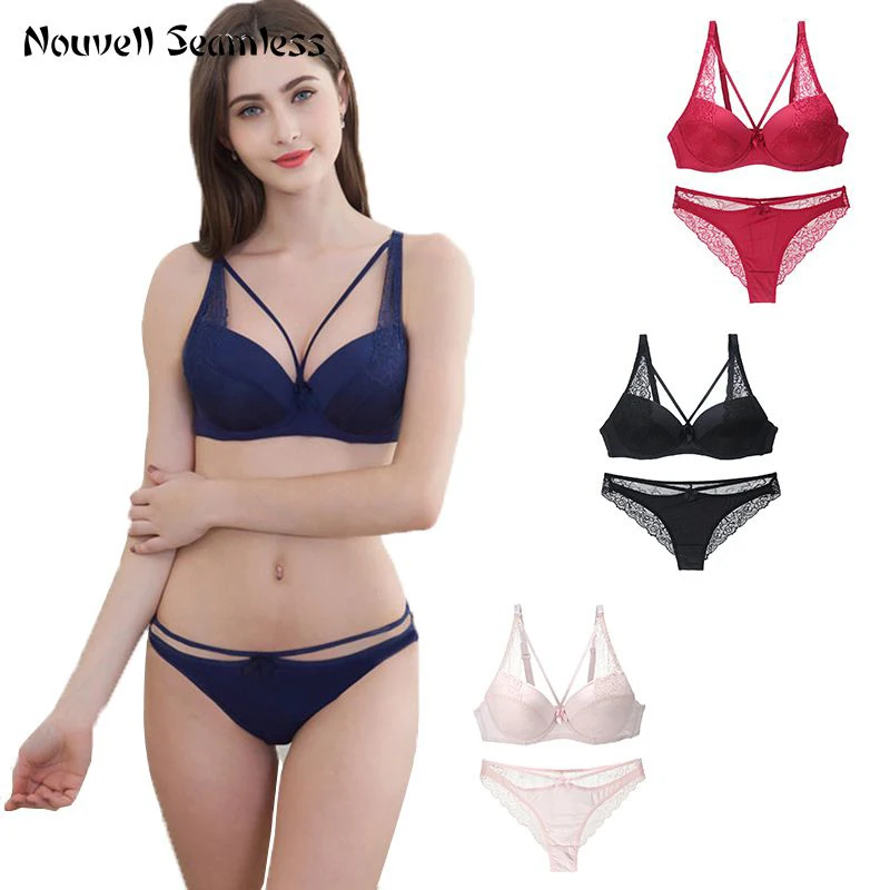 Nouvelle Seamless Sexy Cup Lace Underwear Set Push Up Bra Set Sexy Lace Lingerie