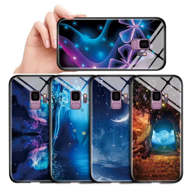 Чехол для Samsung Galaxy S7 Edge S8 S9 S10 S20 Ultra S10E Lite градиентный Радужный чехол Aurora глянцевый