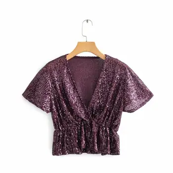 New 2020 women sexy cross v neck casual sequins smock blouse office lady elastic waist shirts brand short femininas tops LS6142
New 2020 women sexy cross v neck casual sequins smock blouse office lady elastic waist shirts brand short femininas tops LS6142