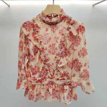 Ruffles Trim Floral Print Women's Blouse 2020 New Fashion Sweet Holiday Casual Shirt Female Slim Waist Blouses And Tops
Ruffles Trim Floral Print Women's Blouse 2020 New Fashion Sweet Holiday Casual Shirt Female Slim Waist Blouses And Tops