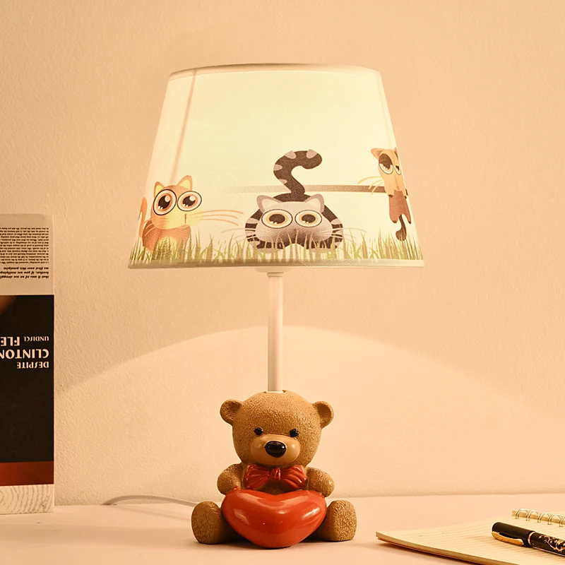

Cute bear table lamp for study bedroom Bedside eye-protecting flexo led stand reading lamp led desk light for kids room decor
