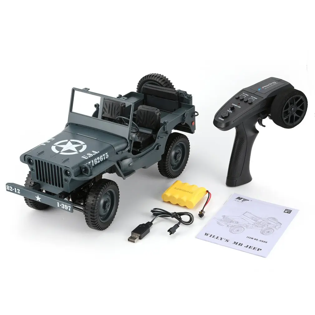 2019 C606 1:10 RC Car 2.4G 4WD Convertible Remote Control Light Jeep Four-Wheel Drive Off-Road Military Climbing Car Kid Gift
2019 C606 1:10 RC Car 2.4G 4WD Convertible Remote Control Light Jeep Four-Wheel Drive Off-Road Military Climbing Car Kid Gift