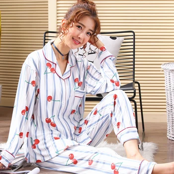 Long-sleeved pajamas women's spring, autumn and winter plus size pajamas women's summer wear women's pajamas home service suit
Long-sleeved pajamas women's spring, autumn and winter plus size pajamas women's summer wear women's pajamas home service suit