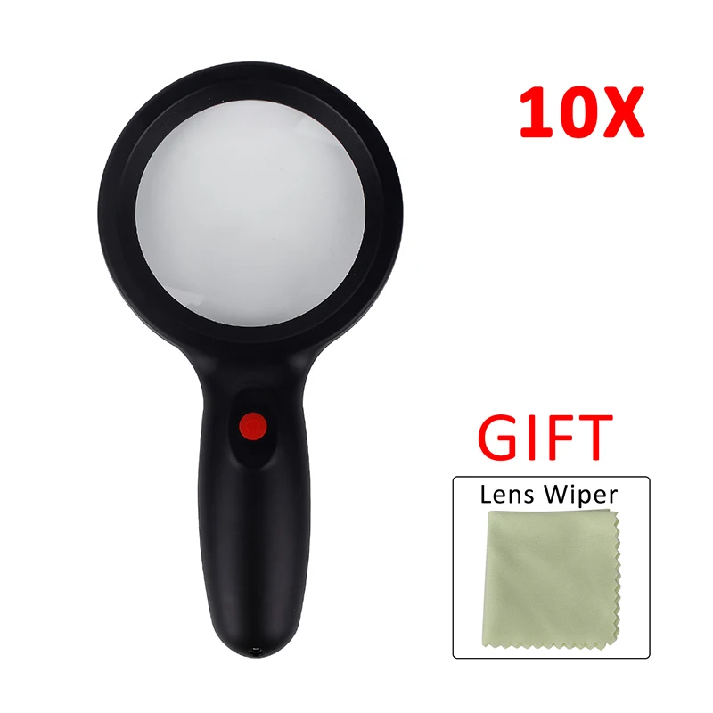 Handheld 10X Illuminated Magnifier Microscope Magnifying Glass Aid Reading for Seniors loupe Jewelry Repair Tool With 18 LED
Handheld 10X Illuminated Magnifier Microscope Magnifying Glass Aid Reading for Seniors loupe Jewelry Repair Tool With 18 LED