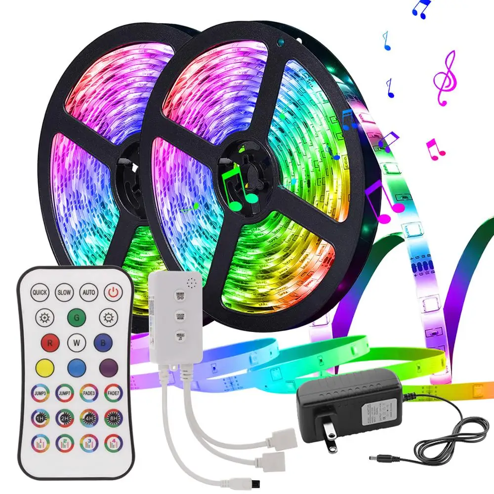 Bluetooth Music Led Lights with Remote Controller RGB LED Strip 5050 Diode tape High Brightness Neon Light 12V Dimmer Rgb Tape
Bluetooth Music Led Lights with Remote Controller RGB LED Strip 5050 Diode tape High Brightness Neon Light 12V Dimmer Rgb Tape